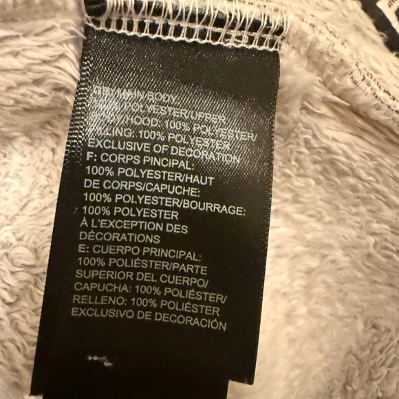 The North Face Girls Fleece Puffer Jacket Hooded White Gray - Picture 7 of 8